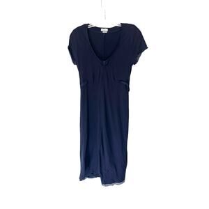 Rivamonti Blue V-Neck Casual Lightweight Short Sleeve T-Shirt Dress Small